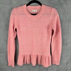 Reiss Sweater Women Extra Small Pink Peplum Lambswool Angora Melanie Feminine